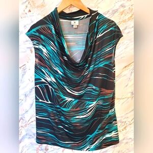 Worthington women's sleeveless draped neck top